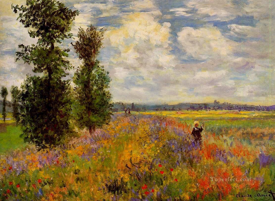 Poppy Field Argenteuil Claude Monet Impressionism Flowers Oil Paintings